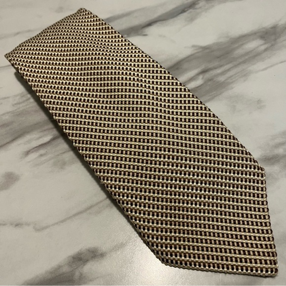 Brioni Other - Brioni Silk & Cotton Cream Patterned Woven Tie